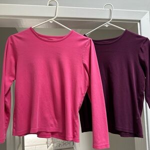 L.L. Bean Pink and Purple Supima Cotton Tees